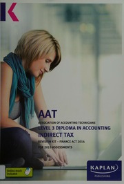 Aat Association Of Accounting Technicians Level 3 Diploma In Accounting Indirect Tax Finance Act 2014 For 2015 Assessments Unknown