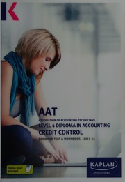 Aat Association Of Accounting Technicians Level 4 Diploma In Accounting Credit Control Combined Text Workbook 201516 Unknown