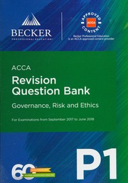 Acca Approved P1 Governance Risk And Ethics September 2017 To June 2018 Becker Professional Education