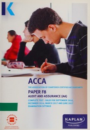 Acca Paper F8 Audit And Assurance Complete Text Association Of Chartered Certified Accountants Great Britain