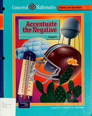 Accentuate The Negative Integers Student Ed Lappen Glenda