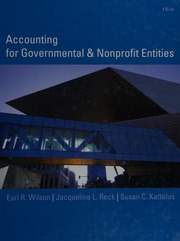 Accounting For Governmental And Nonprofit Entities Fifteenth Ed Wilson