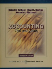 Accounting Text And Cases 13th Ed Anthony Robert N Robert Newton