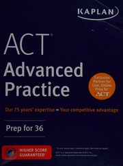 Act Advanced Practice Prep For 36 Kaplan Publishing Publisher