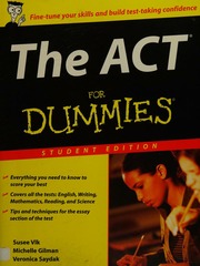 Act For Dummies Student Edition Walmart Custom Susee Vlk Michelle Gilman