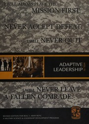 Adaptive Leadership Msl 401 Rev Ed For Bolc I Army Rotc United States Department Of The Army Pearson Custom Publishing