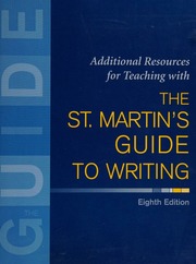 Additional Resources For Teaching With The St Martins Guide To Writing Eighth Edition Axelrod