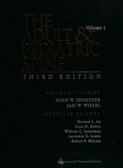 The Adult And Pediatric Spine 3rd Ed Frymoyer John W Wiesel