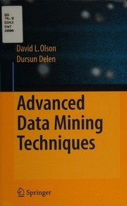 Advanced Data Mining Techniques Olson David L 1944 Delen Dursun