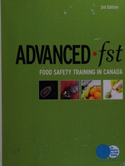 Advancedfst Food Safety Training In Canada 3rd Edition Spence Krewen