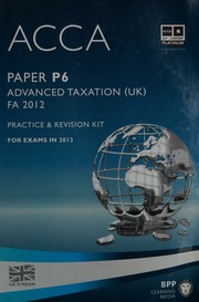 Advanced Taxation Uk Fa 2012 Association Of Chartered Certified Accountants Great Britain