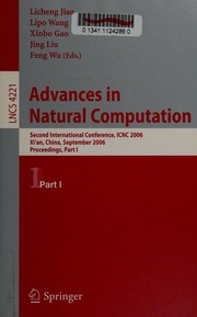 Advances In Natural Computation Second International Conference Icnc 2006 Xian China September 2428 2006 Proceedings International Conference On Fuzzy Systems And Knowledge Discovery 2006 Xian