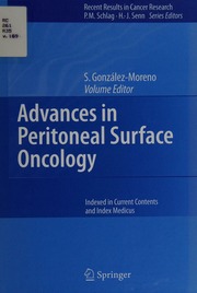 Advances In Peritoneal Surface Oncology 1 Edition Gonzalezmoreno