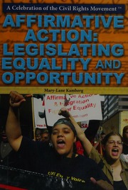 Affirmative Action Legislating Equality And Opportunity First Edition Kamberg