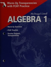 Algebra 1 Fcat Transparencies Mcdougal Littell High School Math Florida Mcdougal Littel