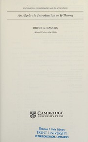 An Algebraic Introduction To Ktheory 1st Edition Magurn Bruce A