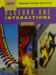 Algebra One Interactions Assessment Software Item Listing Course 2 Unknown