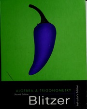 Algebra Trigonometry 2nd Ed Blitzer Robert