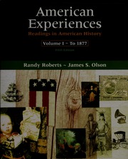 American Experiences Readings In American History 5th Ed Roberts