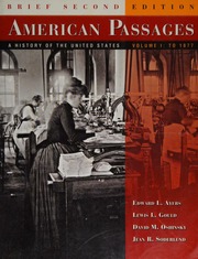 American Passages Volume I To 1877 A History Of The United States 2 Edition Ayers