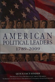 American Political Leaders 17892009 Congressional Quarterly