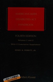 Americans With Disabilities Act Handbook 20162 Cumulative Supplement Perritt