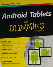 Android Tablets For Dummies Gookin Dan