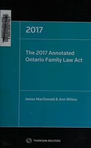 Annotated Ontario Family Law Act Macdonald James C