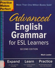 Advanced English Grammar For Esl Learners Second Edition Lester