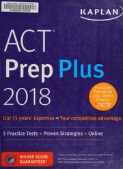 Act Prep Plus 2018 Kaplan Publishing