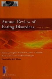 Annual Review Of Eating Disorders Part 2 2008 Wonderlich Stephen