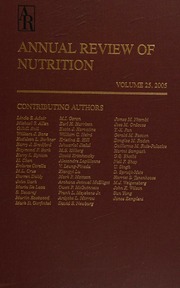 Annual Review Of Nutrition Volume 25 2005 1 Edition Mccormick