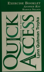 Answer Key Exercise Booklet Quick Access 3rd Edition Lynn Quitman Troyka