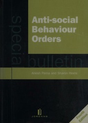 Antisocial Behaviour Orders Special Bulletin 4th Ed Pema