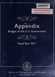 Appendix Budget Of The United States Government Fiscal Year 2011 United States Office Of Management And Budget