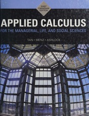 Applied Calculus For The Managerial Life And Social Sciences 1st Canadian Ed Tan