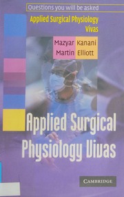 Applied Surgical Physiology Vivas Mazyar Kanani Martin Elliott