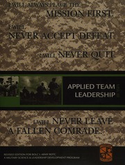 Applied Team Leadership Msl 302 Rev Ed United States Department Of The Army Pearson Custom Publishing Military Science Leadership Development Program