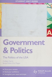 Aqa A2 Government Politics The Politics Of The Usa Student Unit Guide Unit 3a Harris
