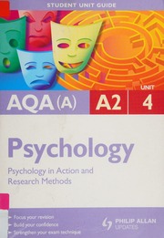 Aqaa A2 Psychology Student Unit Guide Unit 4 Psychology In Action Lawton