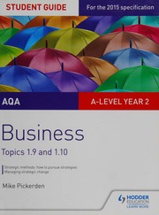 Aqa Alevel Business Student Guide 4 Topics 19110 Pickerden