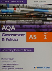 Aqa As Government Politics Unit 2 Governing Modern Britain New Ed Fairclough