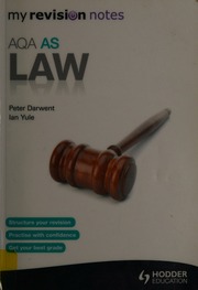 Aqa As Law Darwent Peter Author Yule Ian Author