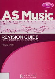 Aqa As Music Revision Guide Knight Richard