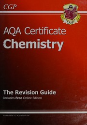 Aqa Certificate Chemistry The Revison Guide Parsons Richard