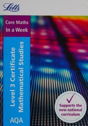 Aqa Certificate Level 3 Mathematical Studies In A Week Unknown