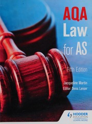 Aqa Law For As 5th Edition Jacqueline Martin Denis Lancer Martin