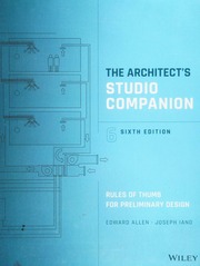 The Architects Studio Companion Rules Of Thumb For Preliminary Design Allen