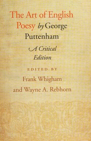 The Art Of English Poesy Critical Edition Puttenham George 1590