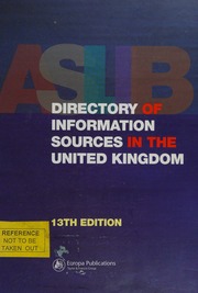 Aslib Directory Of Information Sources In The United Kingdom 13th Ed Aslib